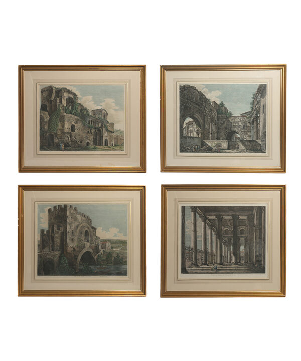 SET OF FOUR NEO CLASSICAL ARCHITECTURAL SCENES