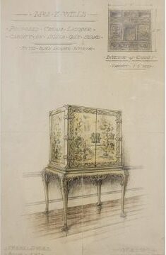 VERNON WATERCOLOUR DESIGN FOR A LACQUER CABINET