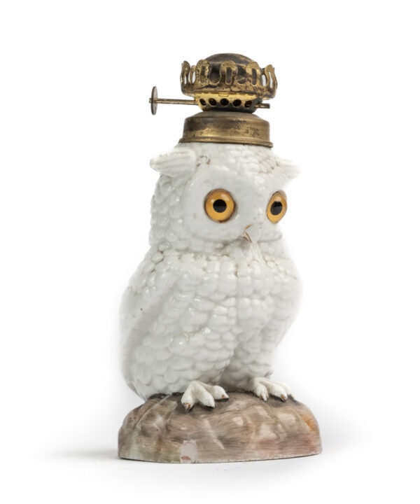 C19th PORCELAIN OIL LAMP