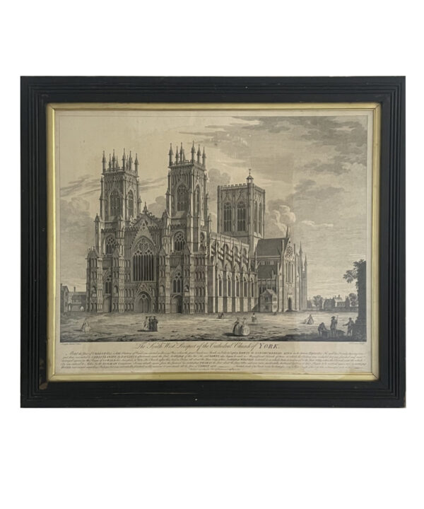 C18TH ARCHITECTURAL ENGRAVING OF THE CATHEDRAL OF YORK