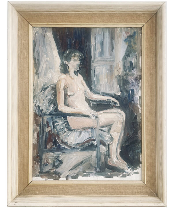 STANLEY JOYCE OIL ON BOARD SEATED NUDE