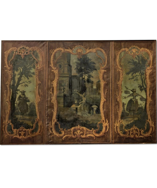 GRAND GRISAILLES AND POLYCHROME TRIPTYCH OIL ON CANVAS