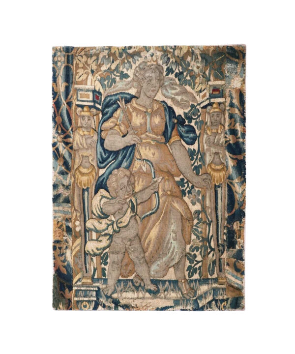 A PAIR OF HISTORIC C17th FLEMISH TAPESTRY FRAGMENTS (Price for the Pair)