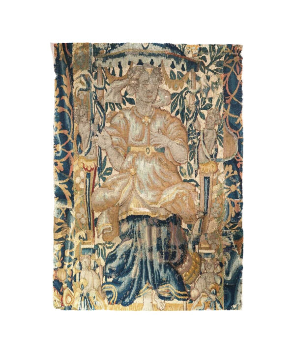 A PAIR OF HISTORIC C17th FLEMISH TAPESTRY FRAGMENTS (Price for the Pair)